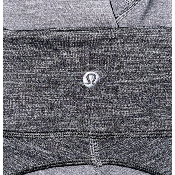 Lululemon Early Extension High Rise Tight 28 Heathered Black Titanium Gray Sz 6 - Picture 8 of 10